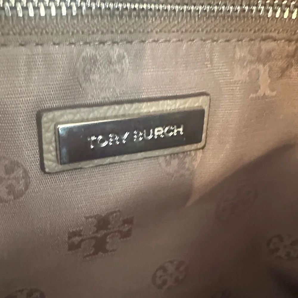 Tory Burch Gray Leather Tote - Picture 2 of 9